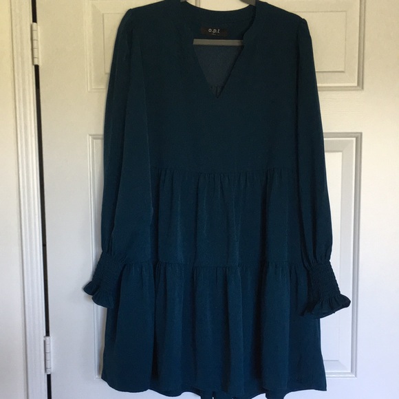 NWOT Tuckernuck Kenzo dress in deep blue crepe L - Picture 2 of 10